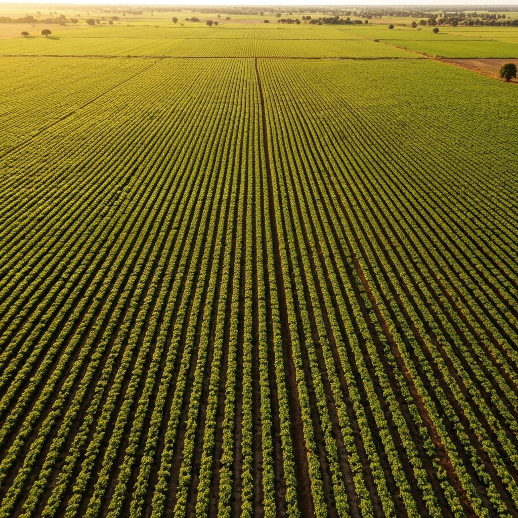 Champs agricoles verdoyants